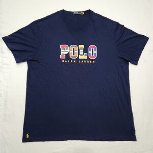 Mens Polo Ralph Lauren Logo Spellout Tshirt Sz 3XLT Dark Navy Blue